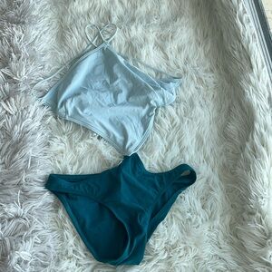 Calvin Klein size 4 blue and green one piece sexy swimsuit